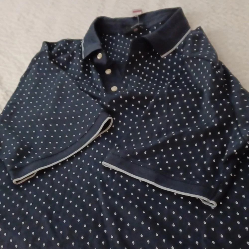 Lands End Navy Polo XXL Supima Cotton - Picture 5 of 11